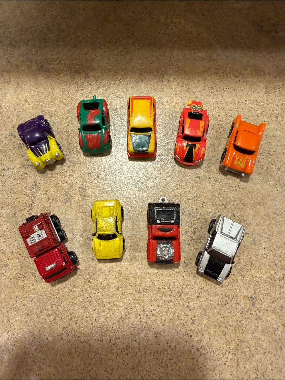 Lot of 9 Vintage MMTL Micro Machines Cars Galoob Firetruck Race Car Hot Rod